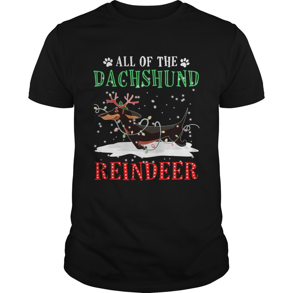All Of The Dachshund Reindeer Light Christmas Shirt
